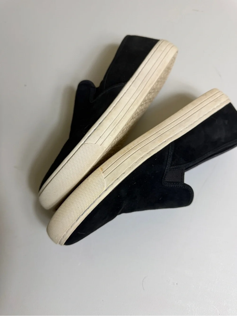Tory Burch Jesse Black Suede Leather Slip-On Sneakers Size 5.5